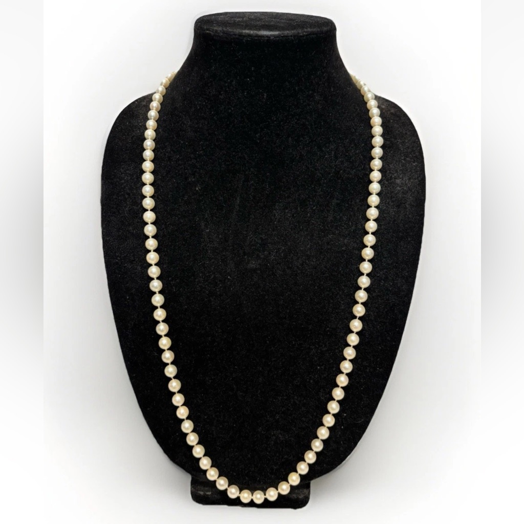 Pearl Necklace With 14k Gold Clasp #5594